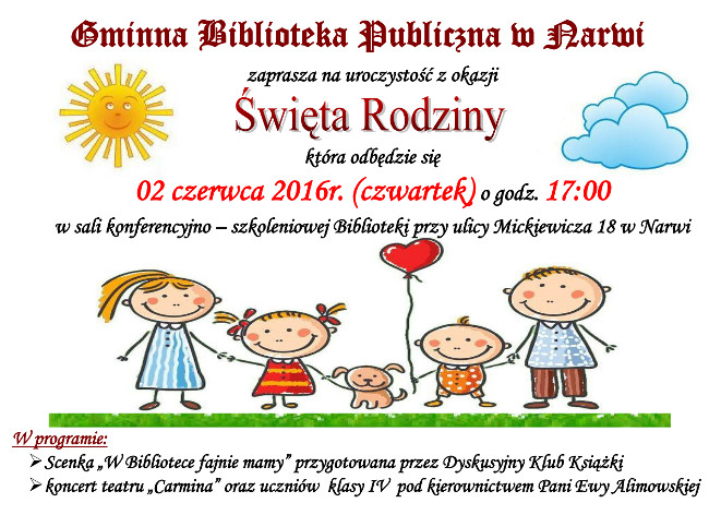 Święto Rodziny w bibliotece w Narwi